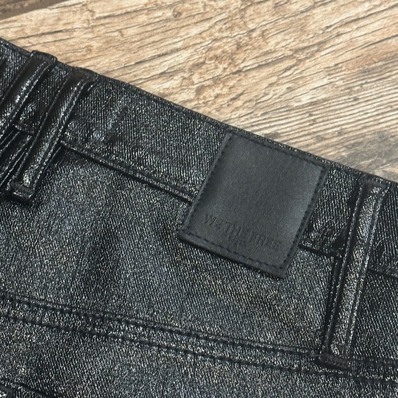 We The Free High Waisted Faux Patent Leather Pants Button Fly Stretch Skinny 26 - Picture 7 of 8